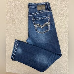 BKE Tyler Straight 34R Relaxed Fit Men's Blue Jeans- Stretch Casual